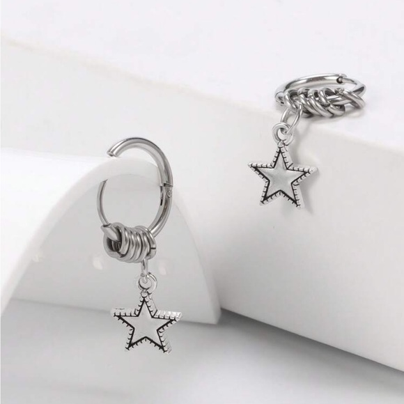 Star Hoop Earrings #2064 - Picture 2 of 5